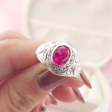 Anillo Graduación Piedra 6x8mm Plata 925 27793