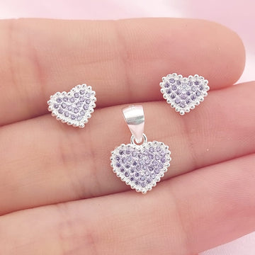 Juego Corazón Dama Plata 925 27813