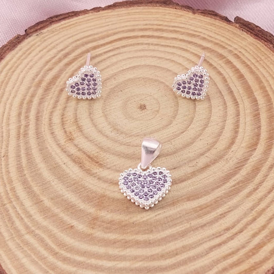 Juego Corazón Dama Plata 925 27813