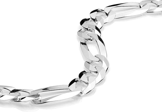 Cadena Figaro Diamantada 22.5g 60CM/6MM Plata 925 25643