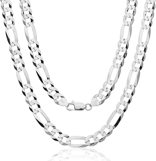 Cadena Figaro Diamantada 22.5g 60CM/6MM Plata 925 25643