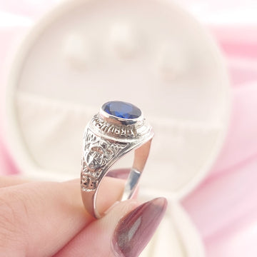 Anillo Graduación Piedra 6x8mm Plata 925 27796