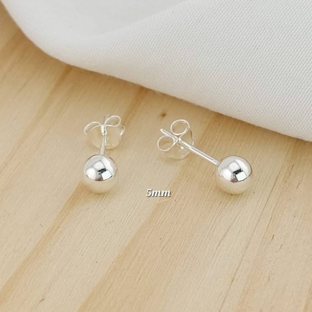 Aretes Bola 5mm Plata 925 24296