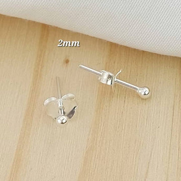 Aretes Bola 2mm Plata 925 25230