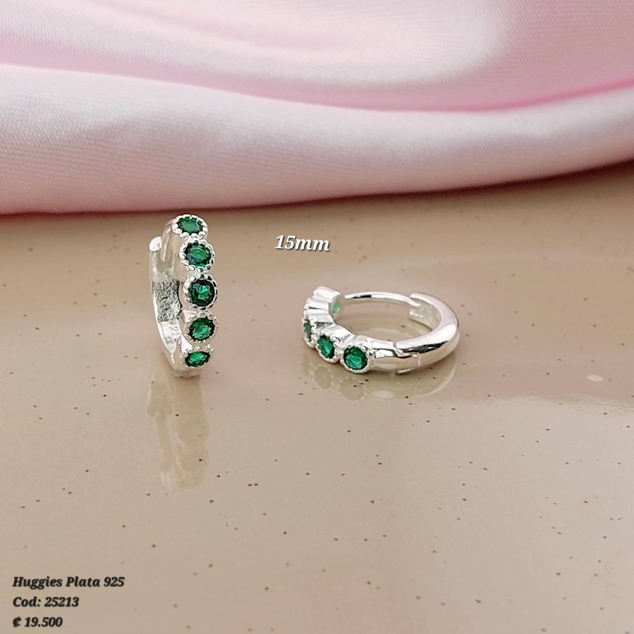 Huggies 15mm Dama Plata 925 25213