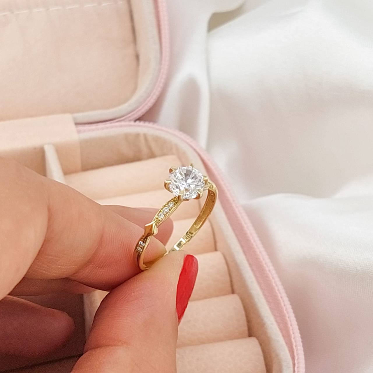 Anillo Compromiso Oro 10k 25446