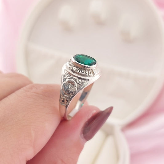 Anillo Graduación Piedra 6x8mm Plata 925 27795