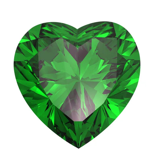 Piedra Cubic Zirconia AAA Corazón Verde7x7mm 27686