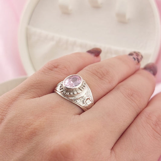 Anillo Graduación Piedra 6x8mm Plata 925 27797