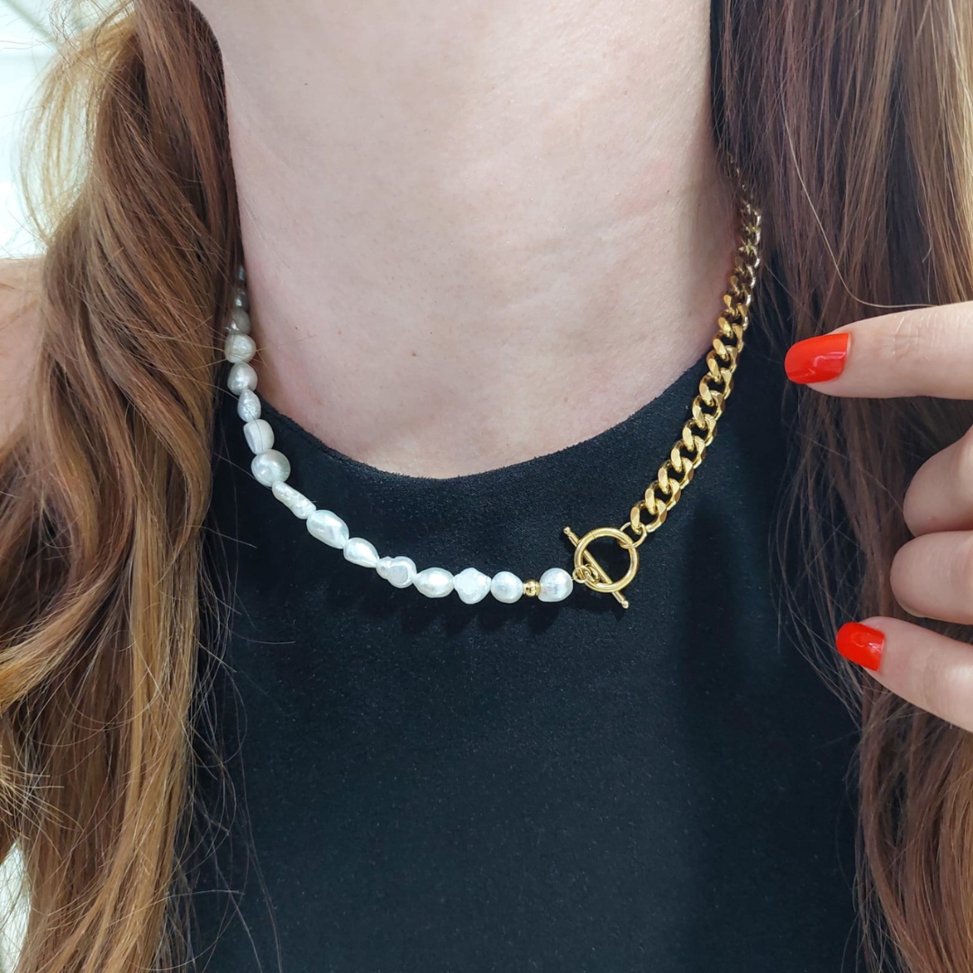 Collar Perlas Cultivadas Acero 210000018035x