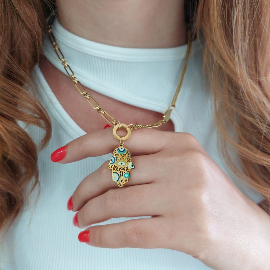 Collar Acero Mano de Fatima 210000023544x