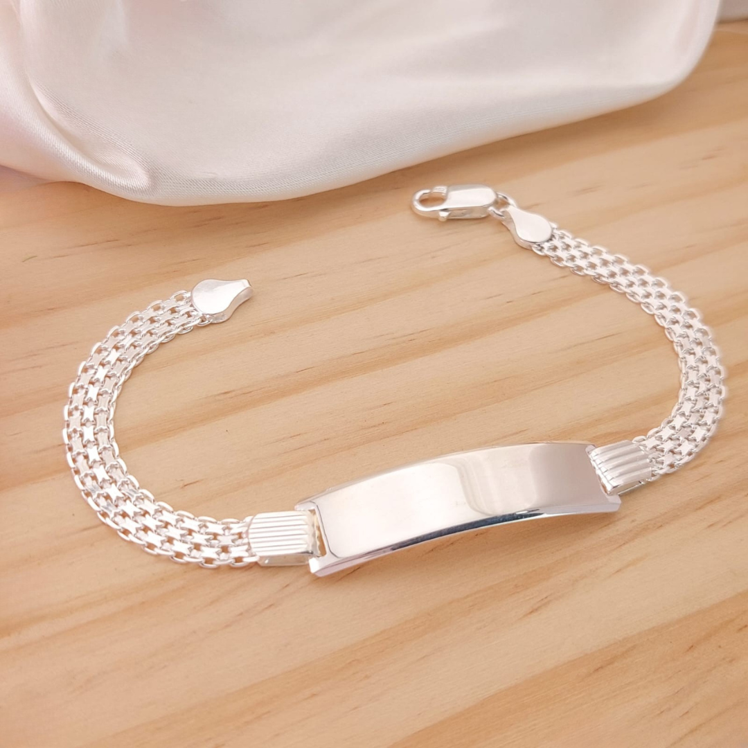 Pulsera Placa 5mmx20cm Bismark Plata  925 210000024321