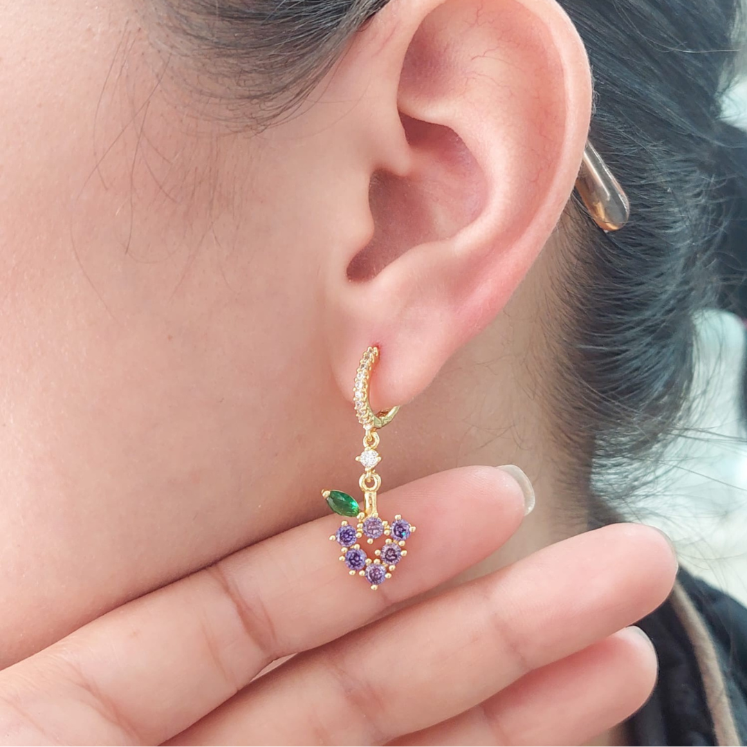 Aretes Oro Laminado uvas 24949