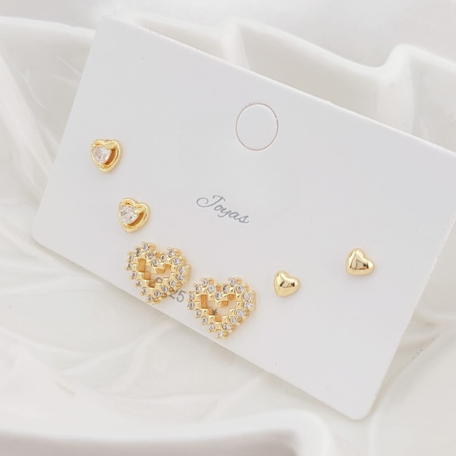 Aretes Trio Oro Laminado 24978