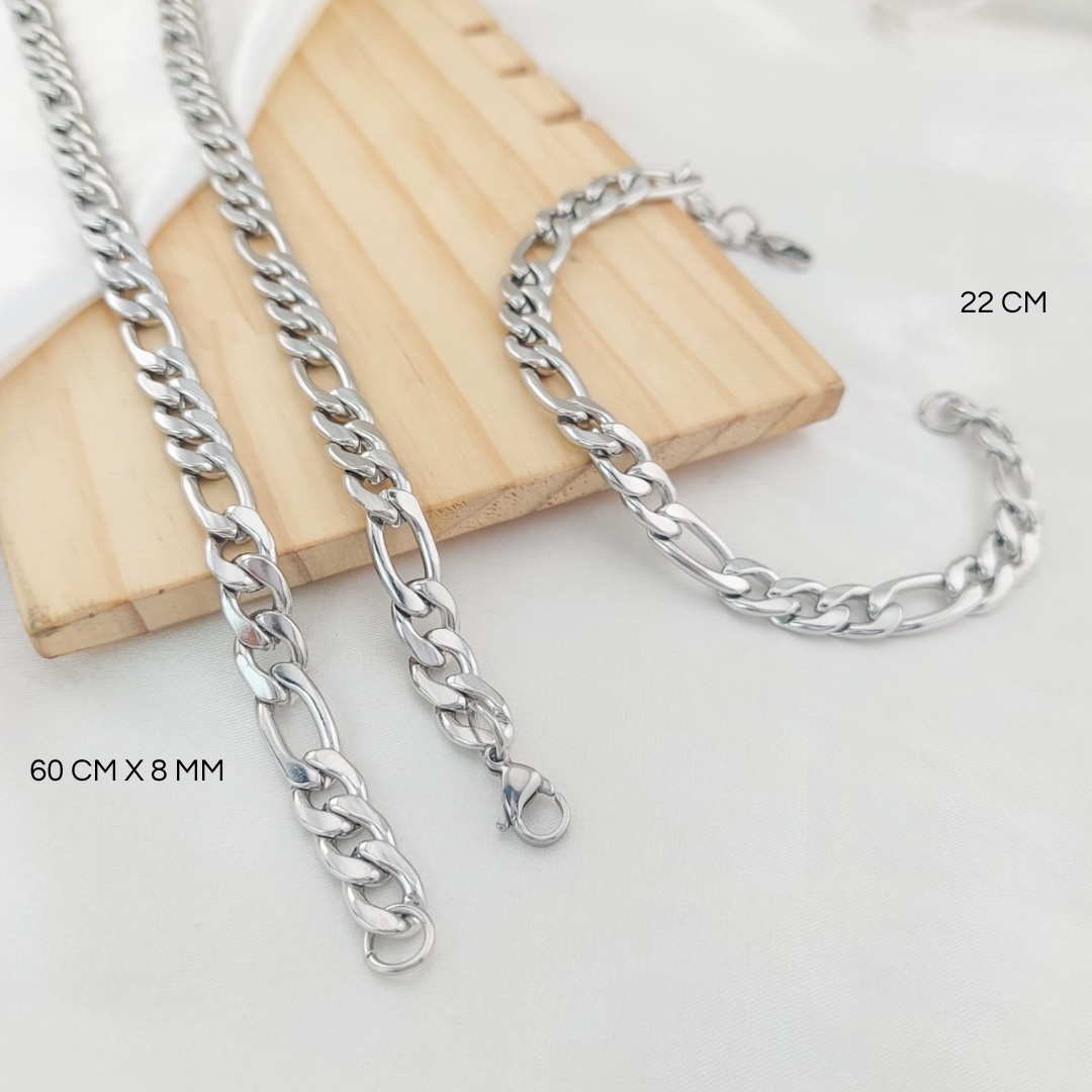 Cadena 60cm/ Pulsera 22cm Acero 25013