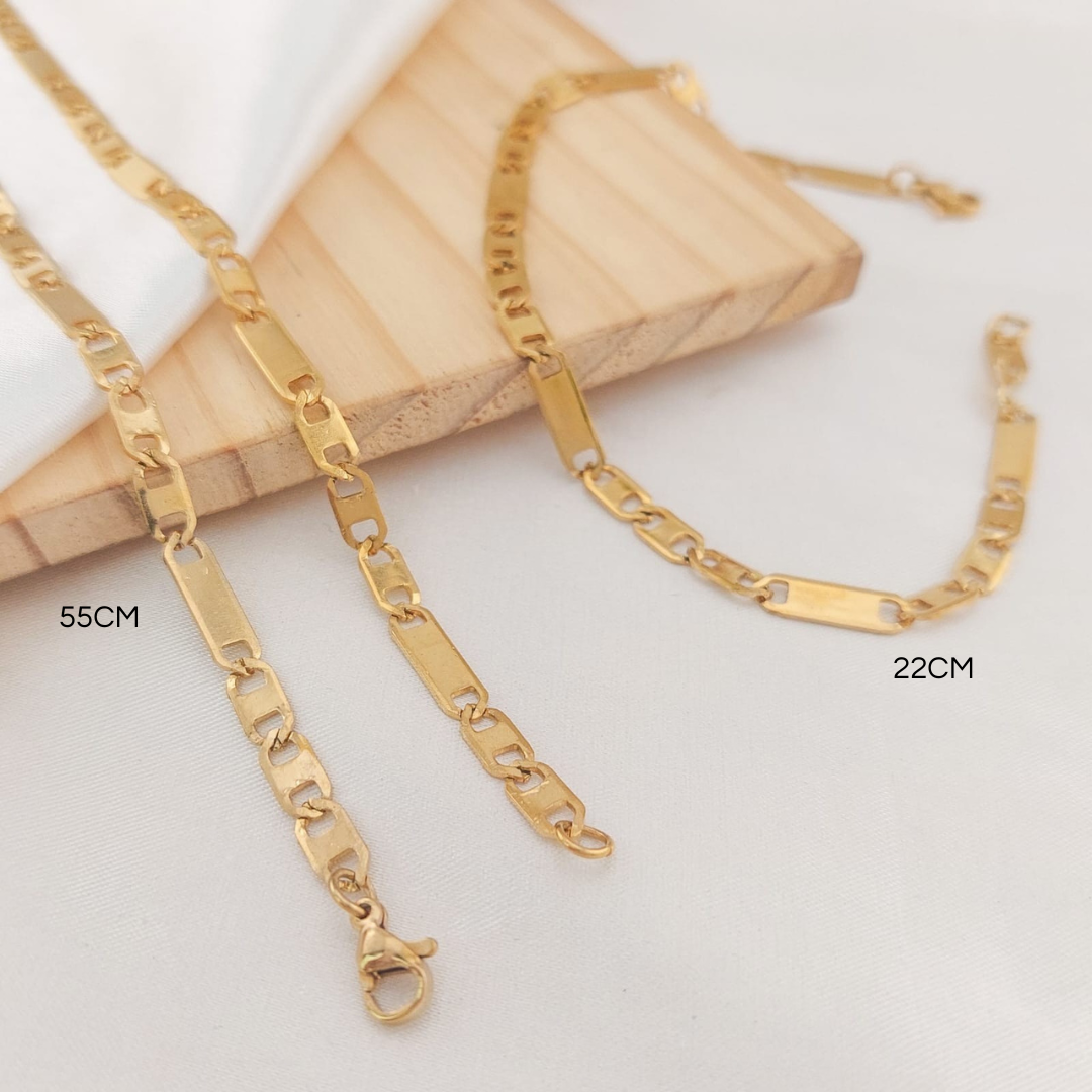 Cadena 55cm/ Pulsera 22cm Acero 25009