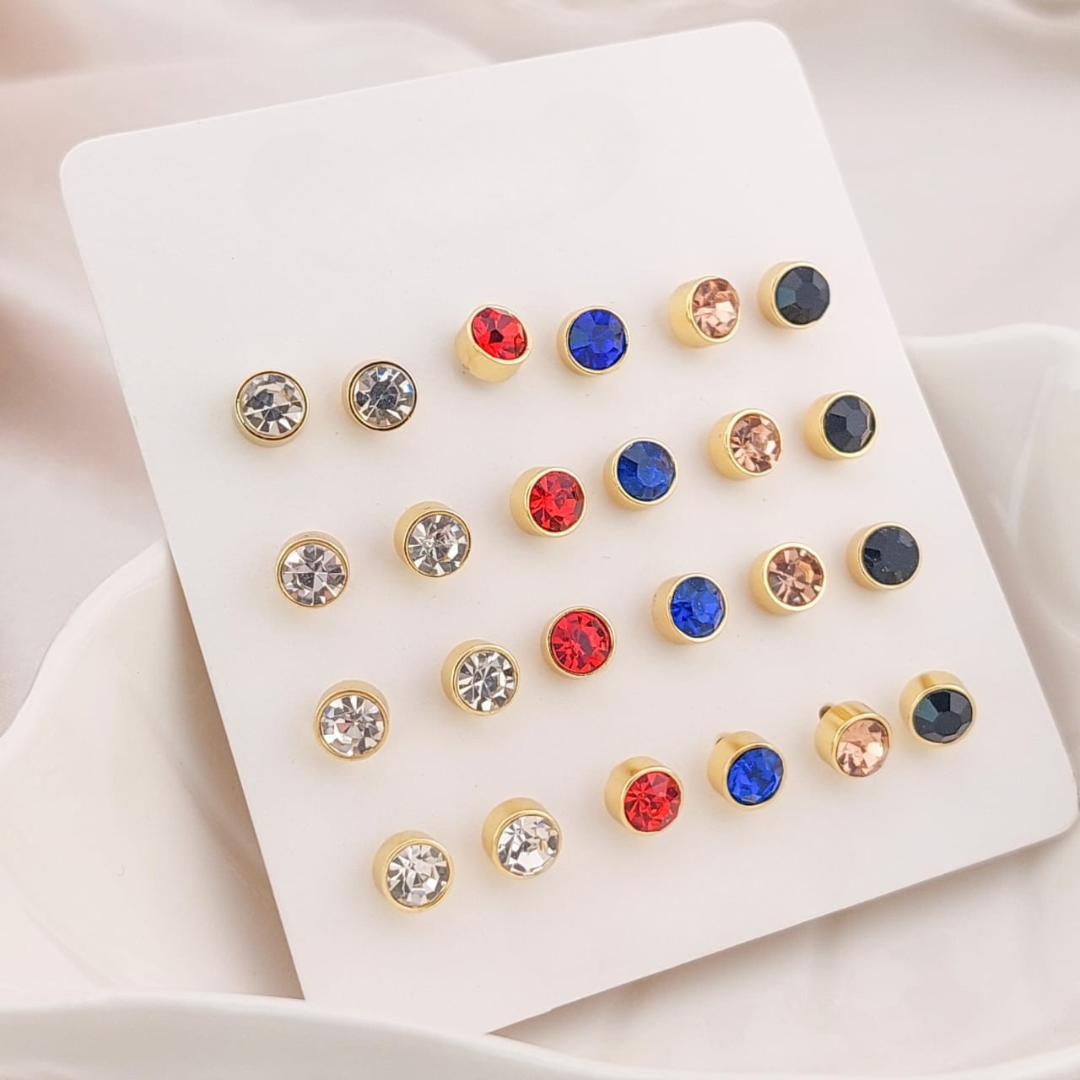 Aretes 6mm Cartón 12p Acero 25109