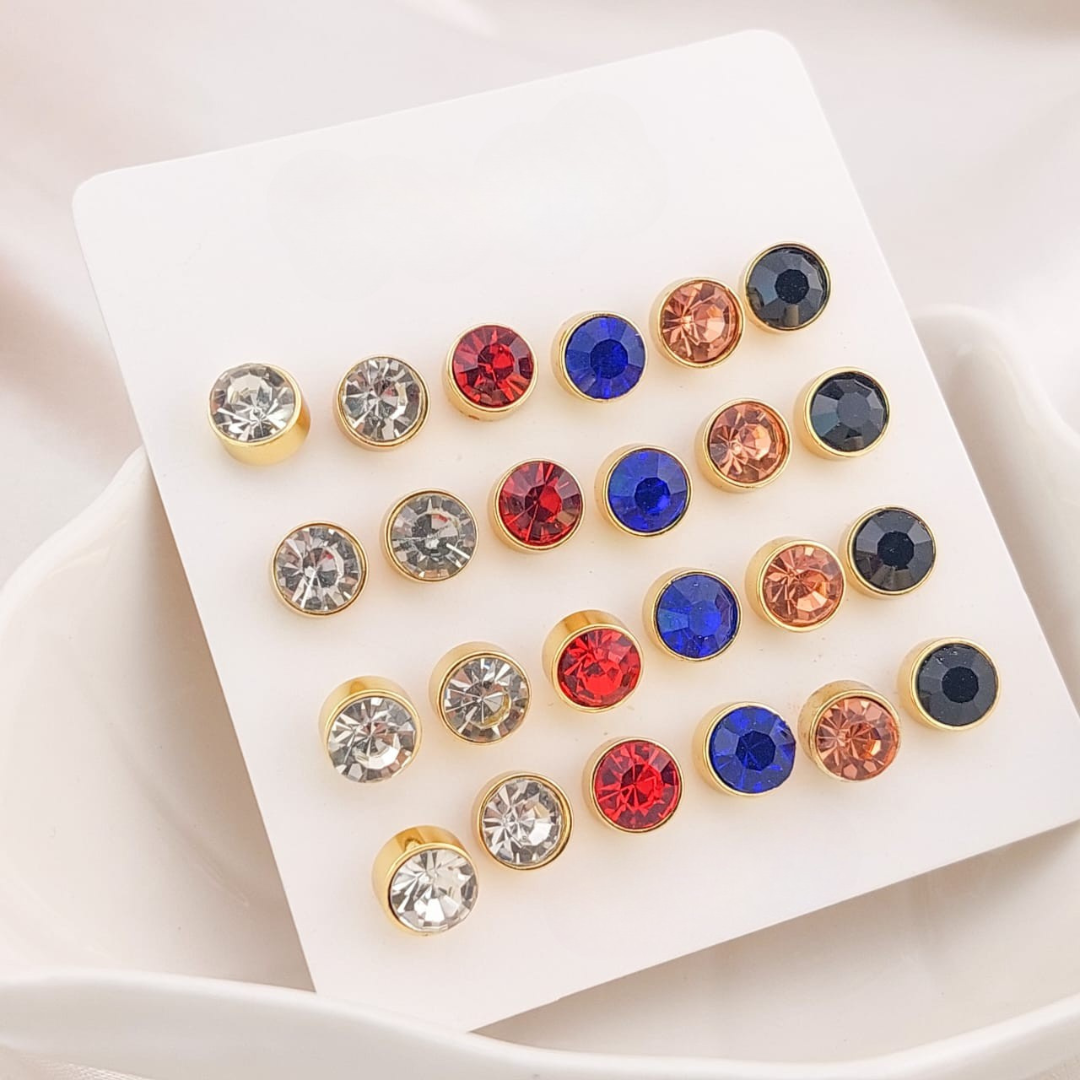 Aretes 8mm Cartón 12p Acero 25107