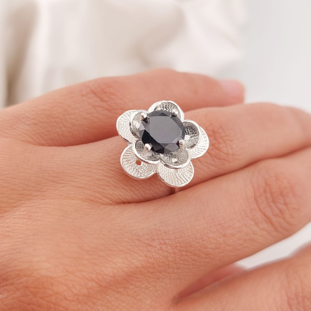 Anillo Casual Negro Plata 925 210000024552