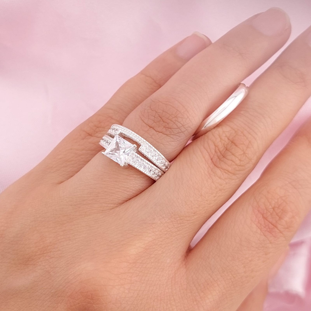 Anillos Tríos Matrimonio Plata 925 25585