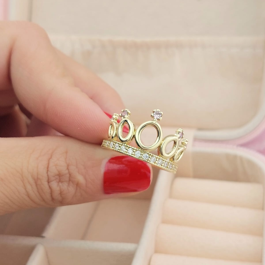 Anillo Corona Dama Oro 10k 2.8 Italia 210000020984v