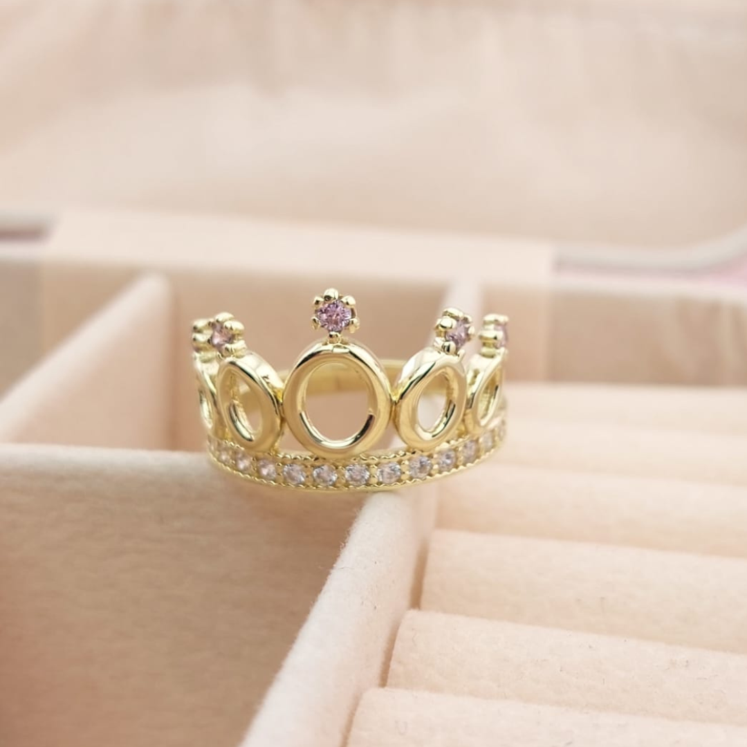 Anillo Corona Dama Oro 10k 2.8 Italia 210000020984v