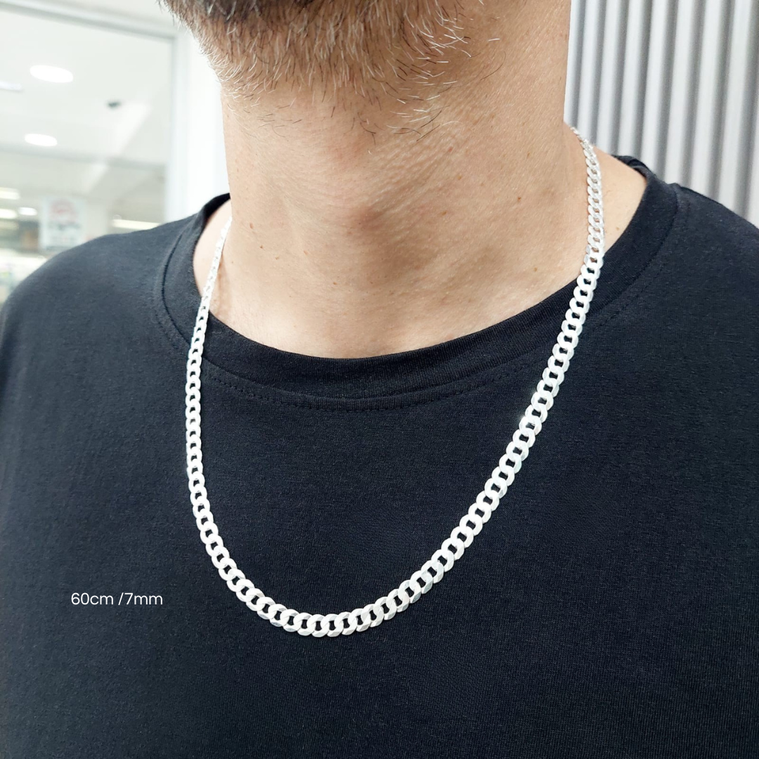 Cadena Grumet 60CM/7MM Plata 925 25460v