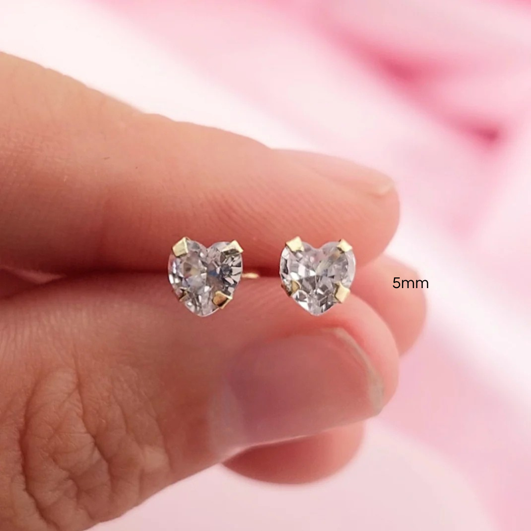 Dormilones Corazón 5mm Oro 10k 25589