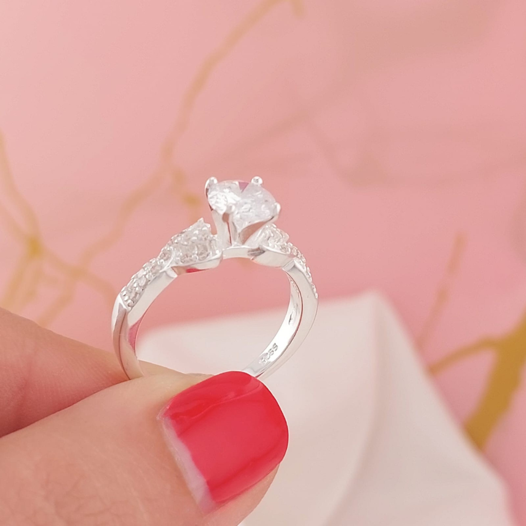 Anillo Compromiso 3.2g Plata 925 25653