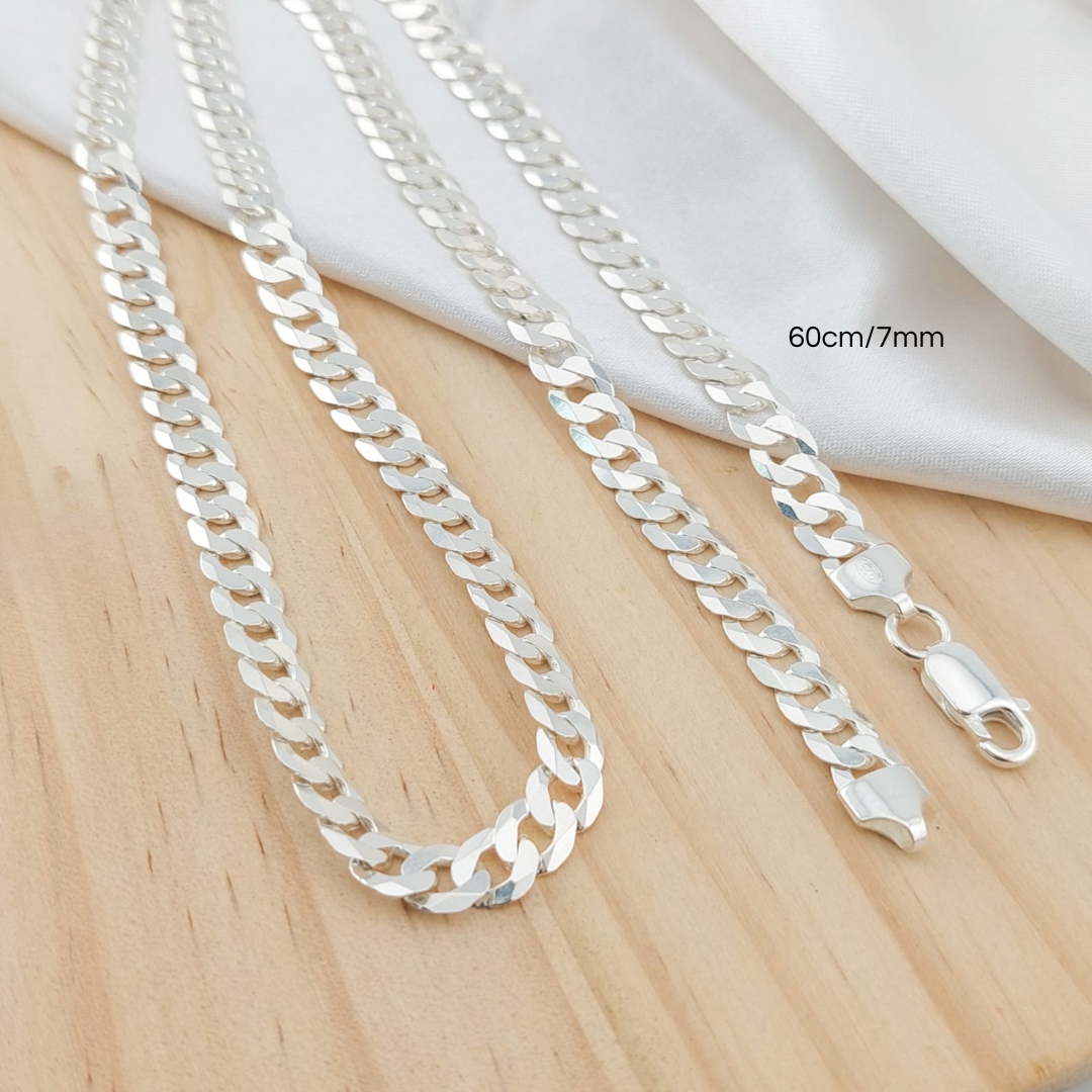 Cadena Grumet 60CM/7MM Plata 925 25460