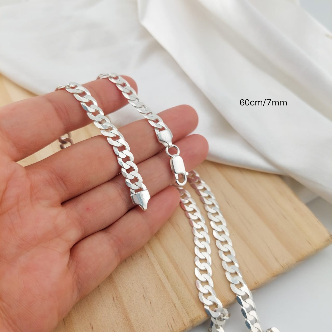 Cadena Grumet 60CM/7MM Plata 925 25460