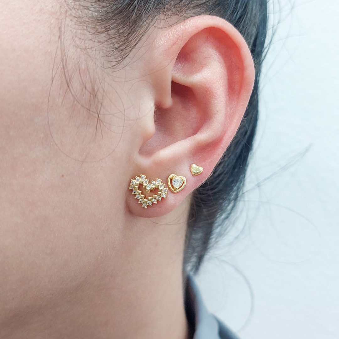 Aretes Trio Oro Laminado 24978