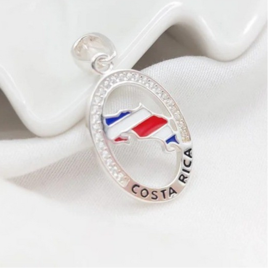 Dije Costa Rica Plata 925 14x20mm 17035