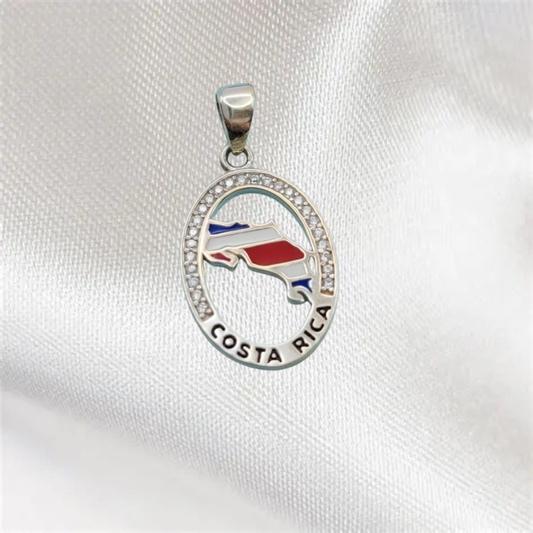 Dije Costa Rica Plata 925 14x20mm 17035