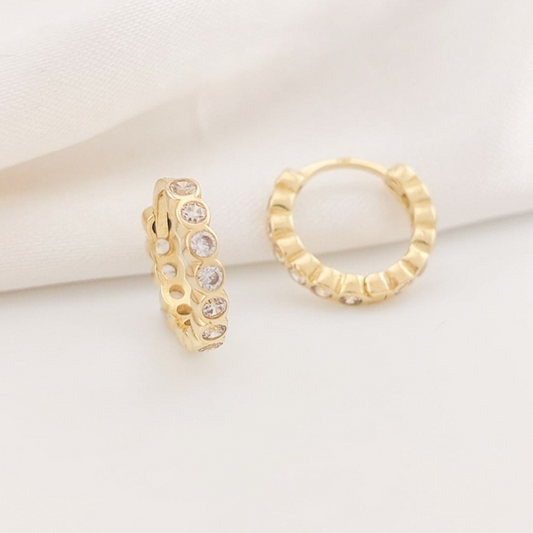 Aretes Huggies 12mm 1.6g Oro 10k Italia 25793
