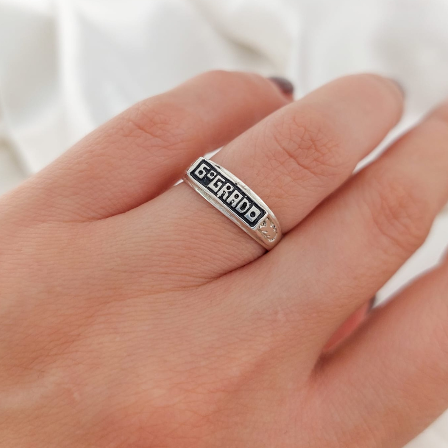 Anillo Graduación Sexto Plata 925 24644