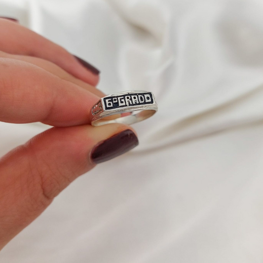 Anillo Graduación Sexto Plata 925 24644