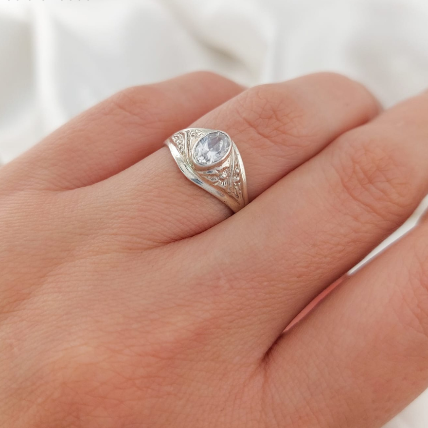 Anillo Graduación Liso Plata 925 25157