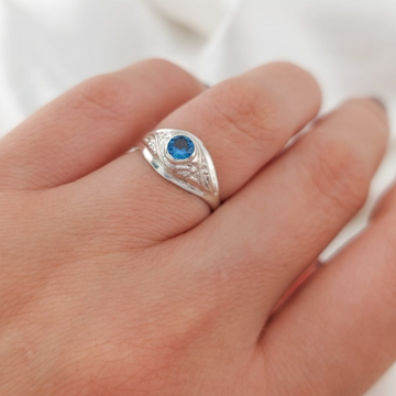 Anillo Graduación Kinder Piedra CZ 3mm Plata 925 25152