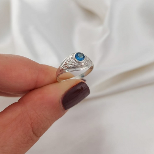 Anillo Graduación Kinder Piedra CZ 3mm Plata 925 25152
