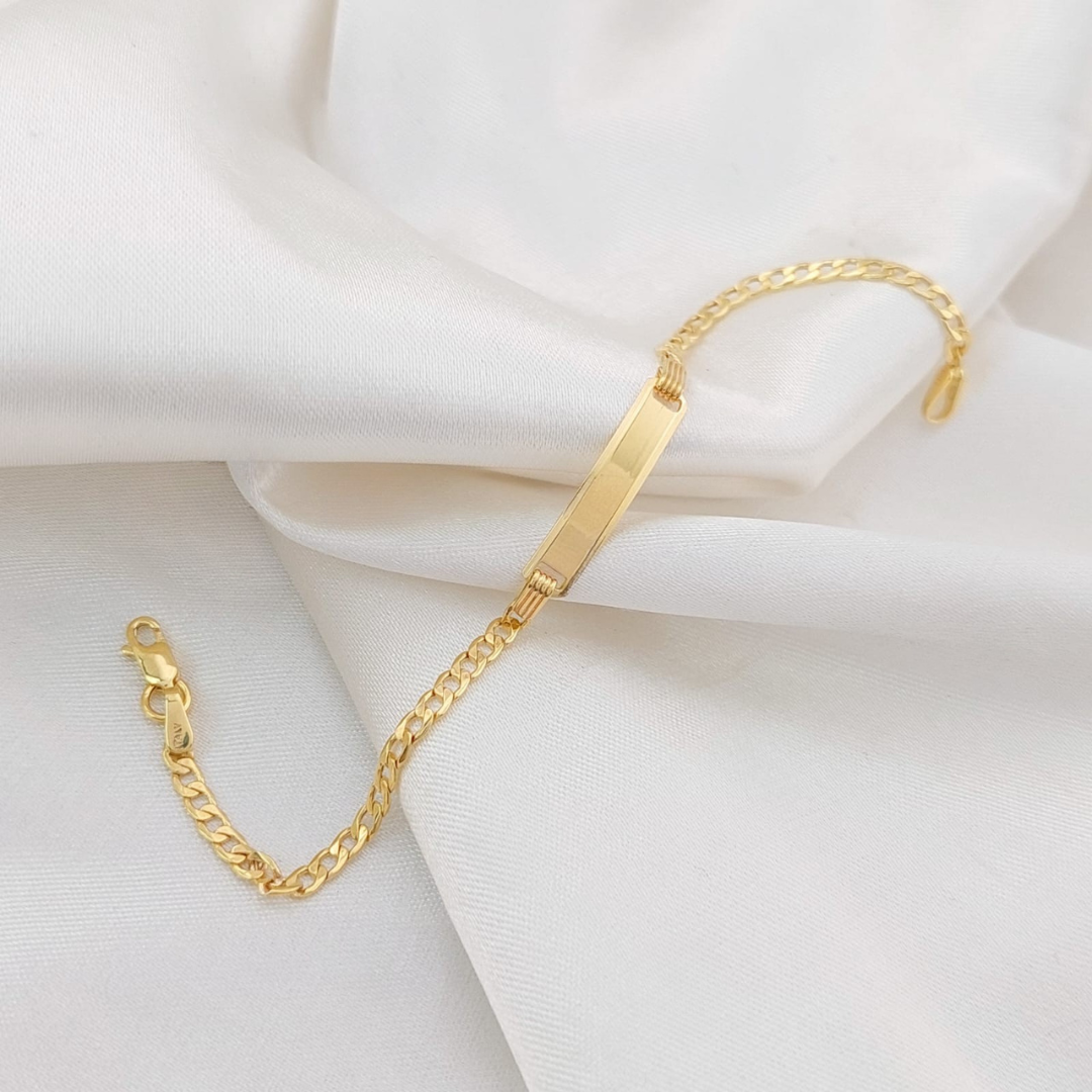 Pulsera Placa Niños 14cm/2mm Oro 10k 26050