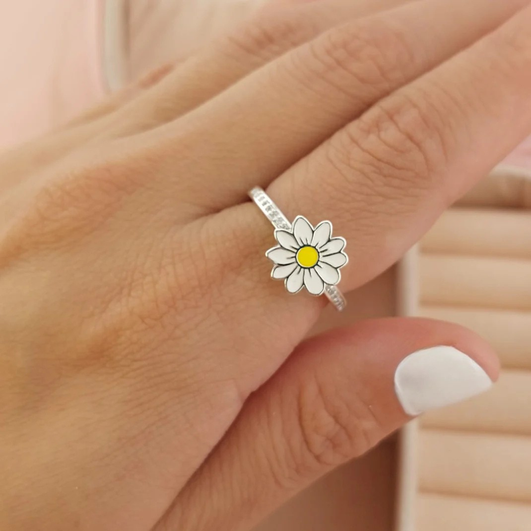 Anillo Girando Girasol Dama Plata 925 26457