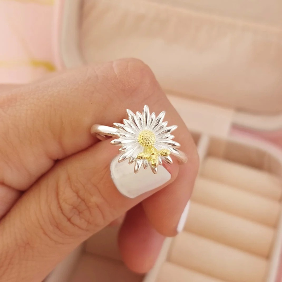 Anillo Girasol Dama Plata 925 26456