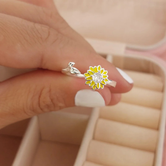 Anillo Girasol Dama Plata 925 26454