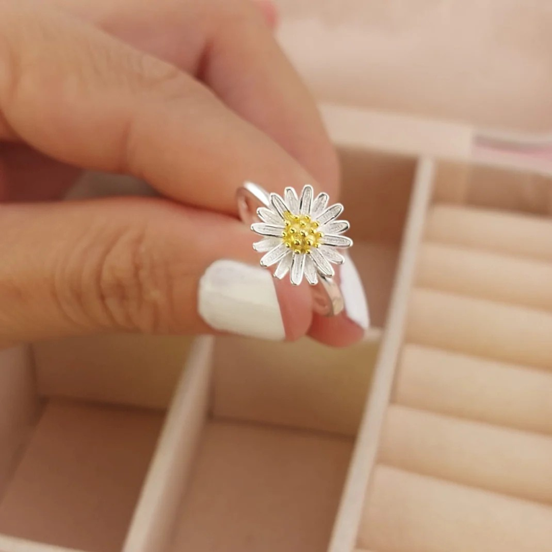 Anillo Girasol Dama Plata 925 26453