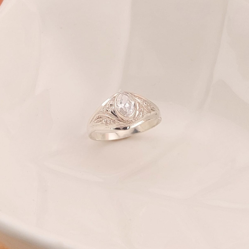 Anillo Graduación Liso Plata 925 25157