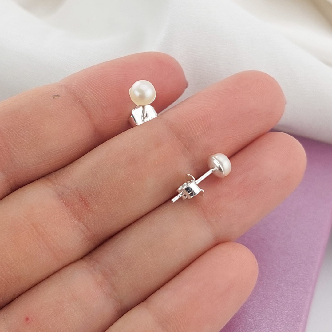 Aretes Perla Cultivada 4mm Plata 925 25285