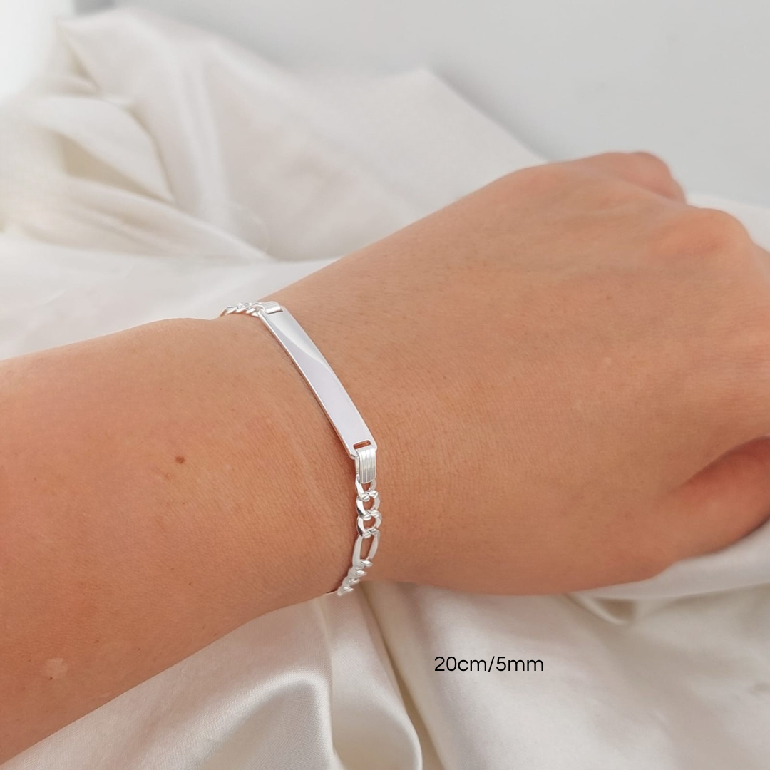 Pulsera Placa 20cm/5mm Plata 925 25463v