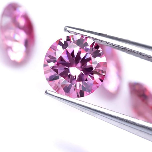 Piedra Moissanita 6mm 0.8ct Sakura Rosa Certificado GRA 27541
