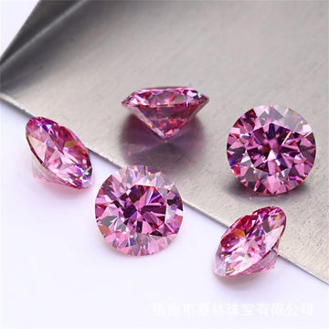 Piedra Moissanita 5mm 0.5ct Sakura Rosa Certificado GRA 27540